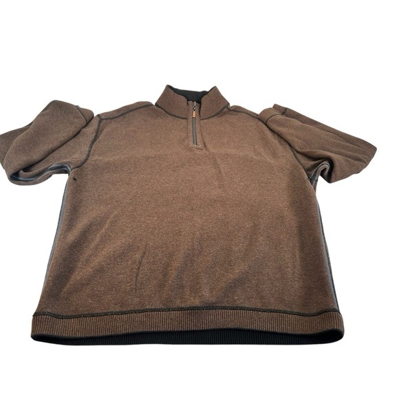 Tommy Bahama Golf Pullover Sweater Reversible 1/4 Zip Brown Black XL - Picture 1 of 5
